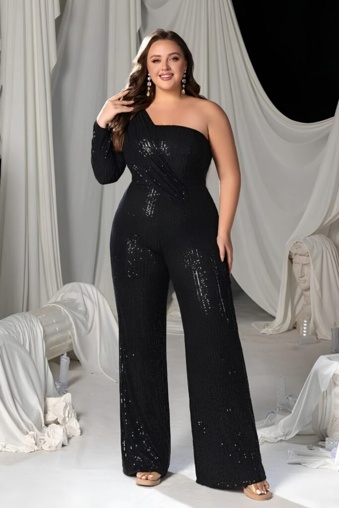 Plus-size wide-leg jumpsuit