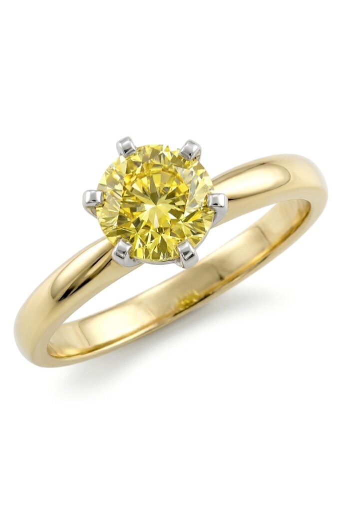 Yellow diamond engagement ring