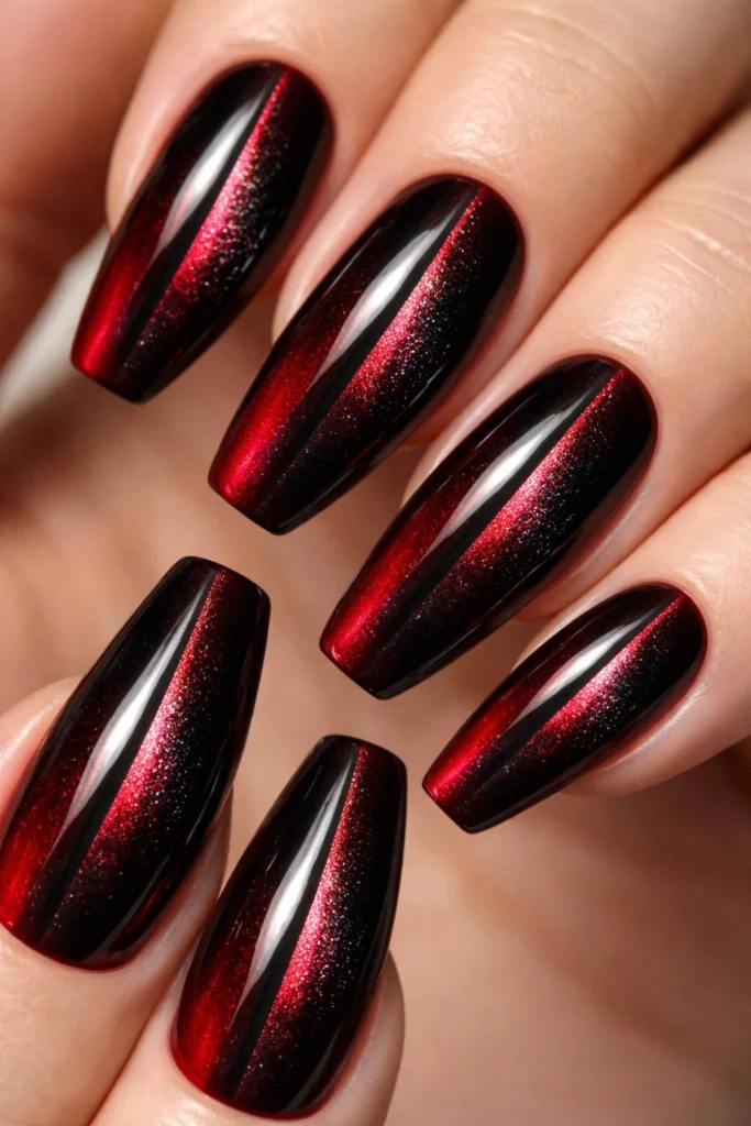Blood-Red Velvet Cat-Eye Coffins