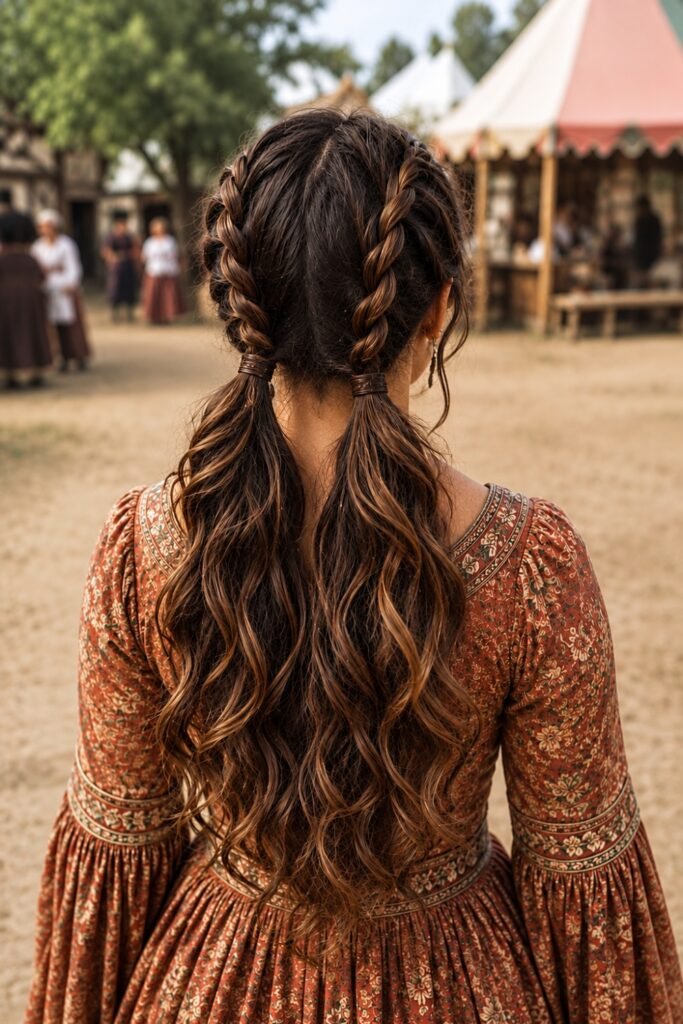 Fairy hairstyle: Braided Pigtails with Fairy Ribbons