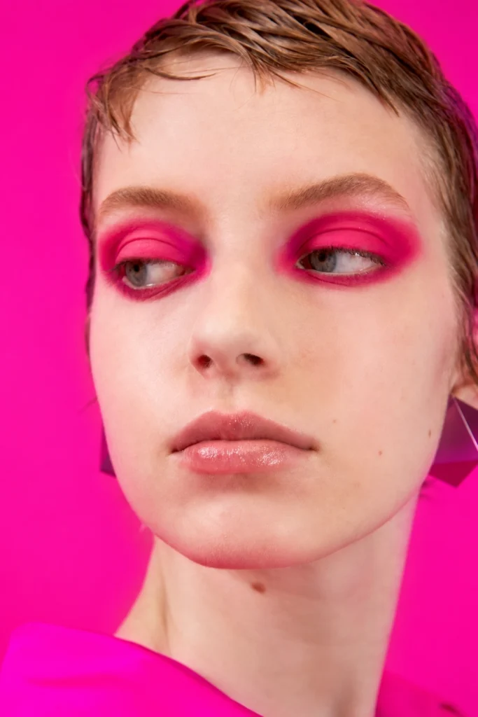 Bright Pink Eyeshadow on the Full Lid