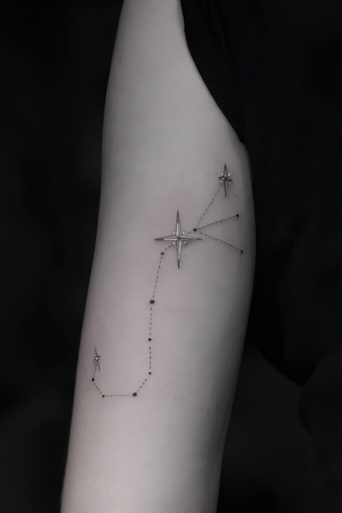 Constellation trail tattoo