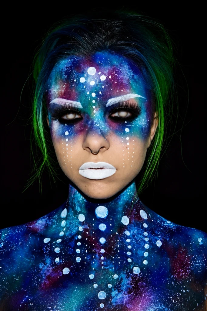 Dark Cosmic Alien Makeup