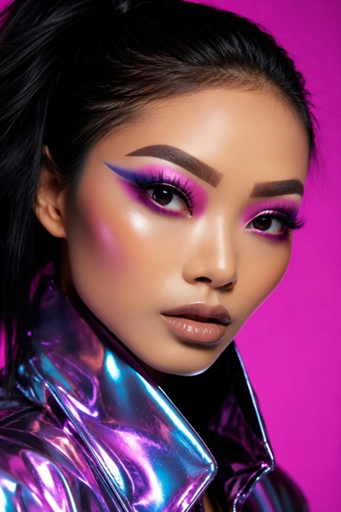 Electric Purple and Neon Pink Combination