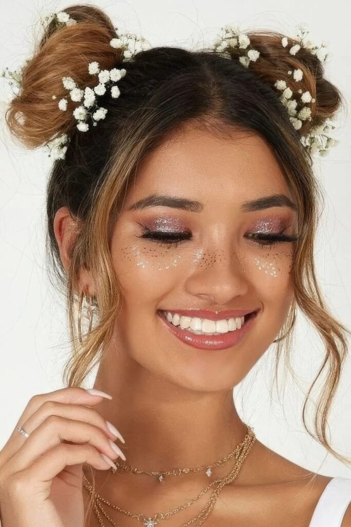 Fairy hairstyle: Fairy Space Buns with Braid Accents