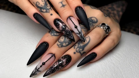Gothic Coffin Nail Ideas