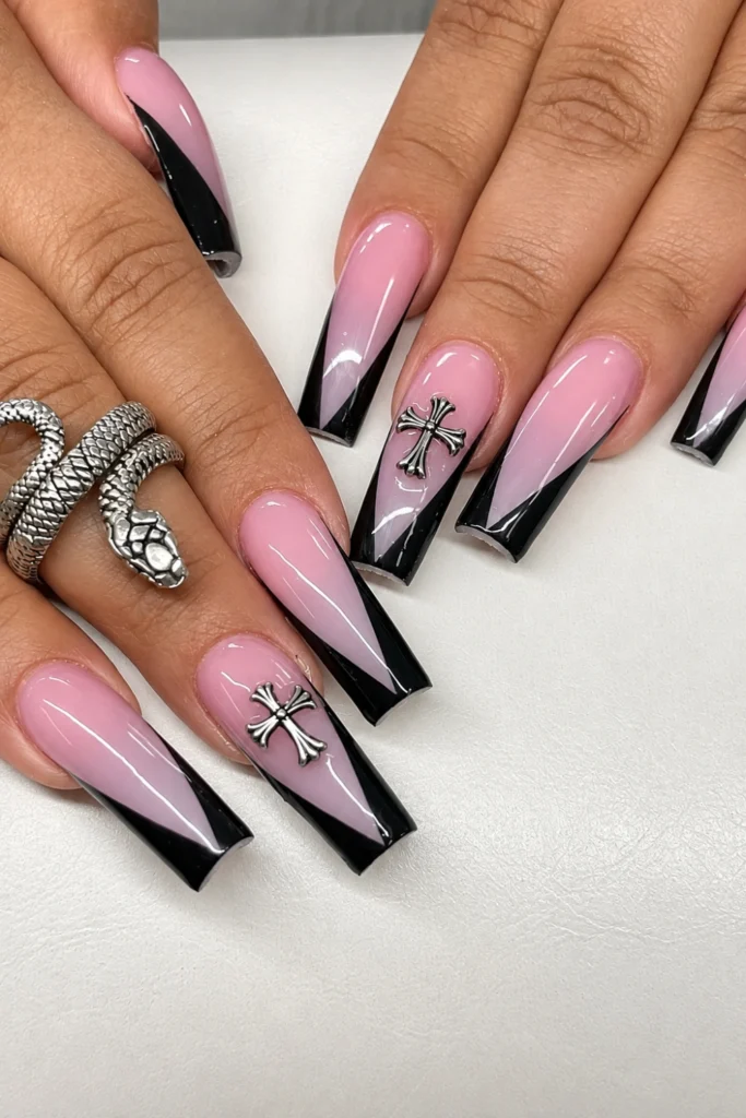 Gothic Cross Negative-Space Coffins
