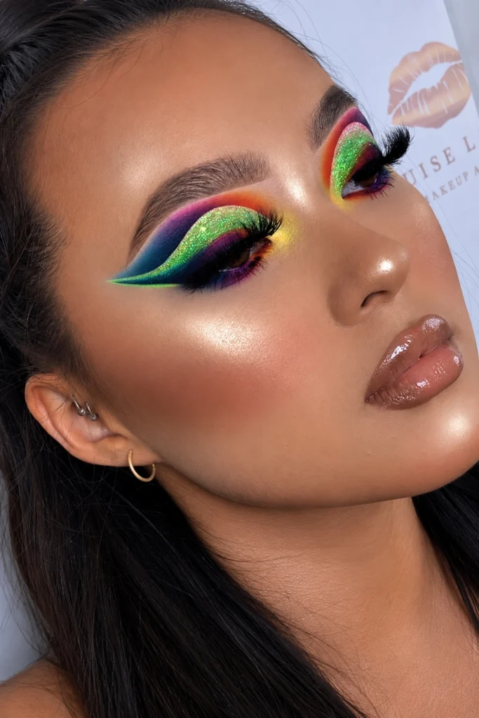 Graphic Neon Cut Crease