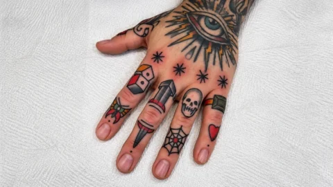 Halloween-Themed Finger Tattoos for Guys