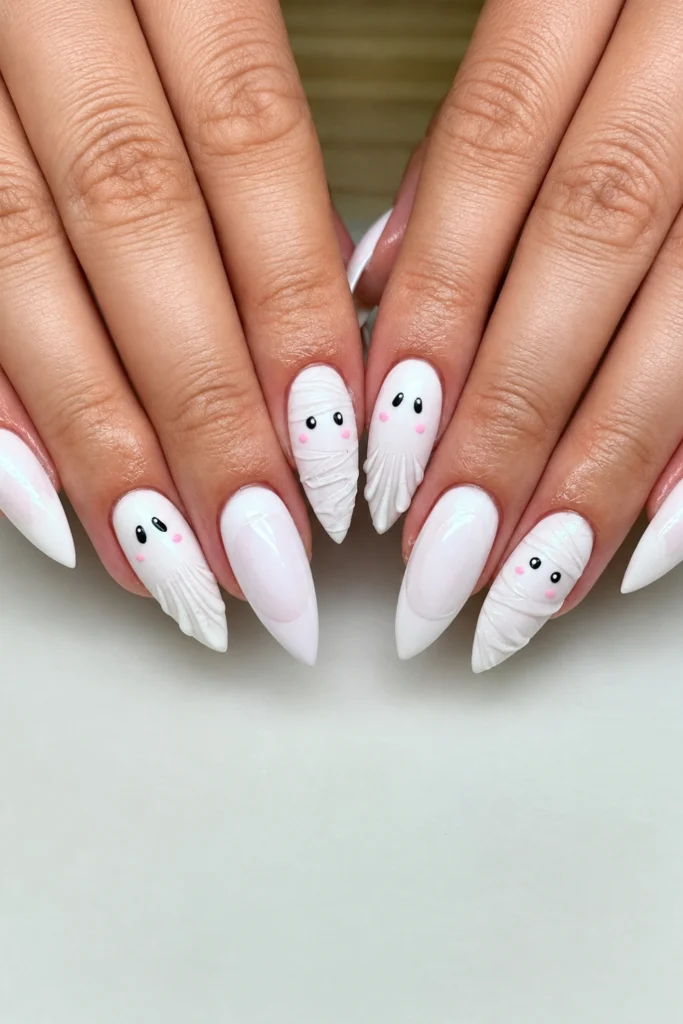 Milky White Embossed Ghosts
