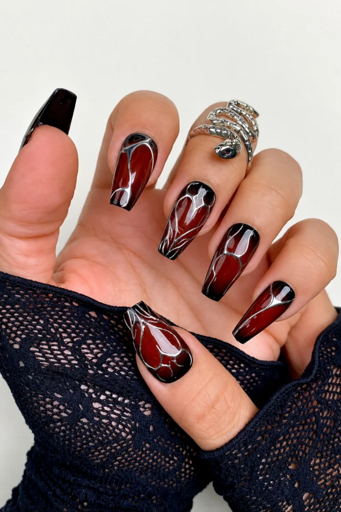 Oxblood Glass Coffin Nails
