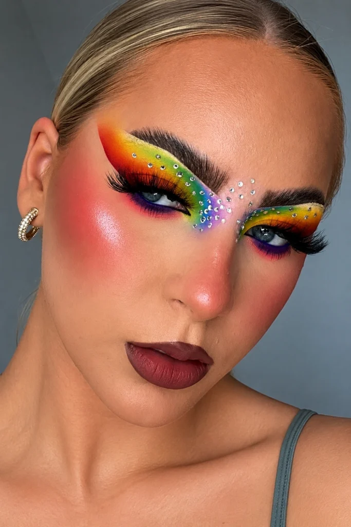 Rhinestone and Gem Eye Look