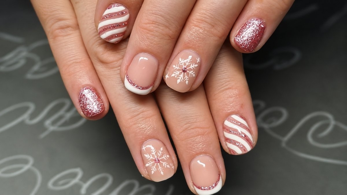 Short Square Christmas Nails