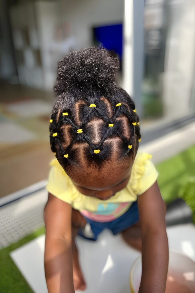 High puff with stacked rubberbands