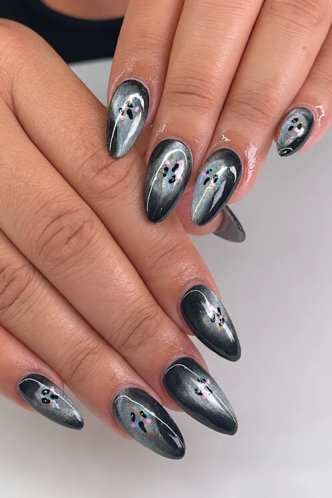 Velvet Cat-Eye Ghost Nails
