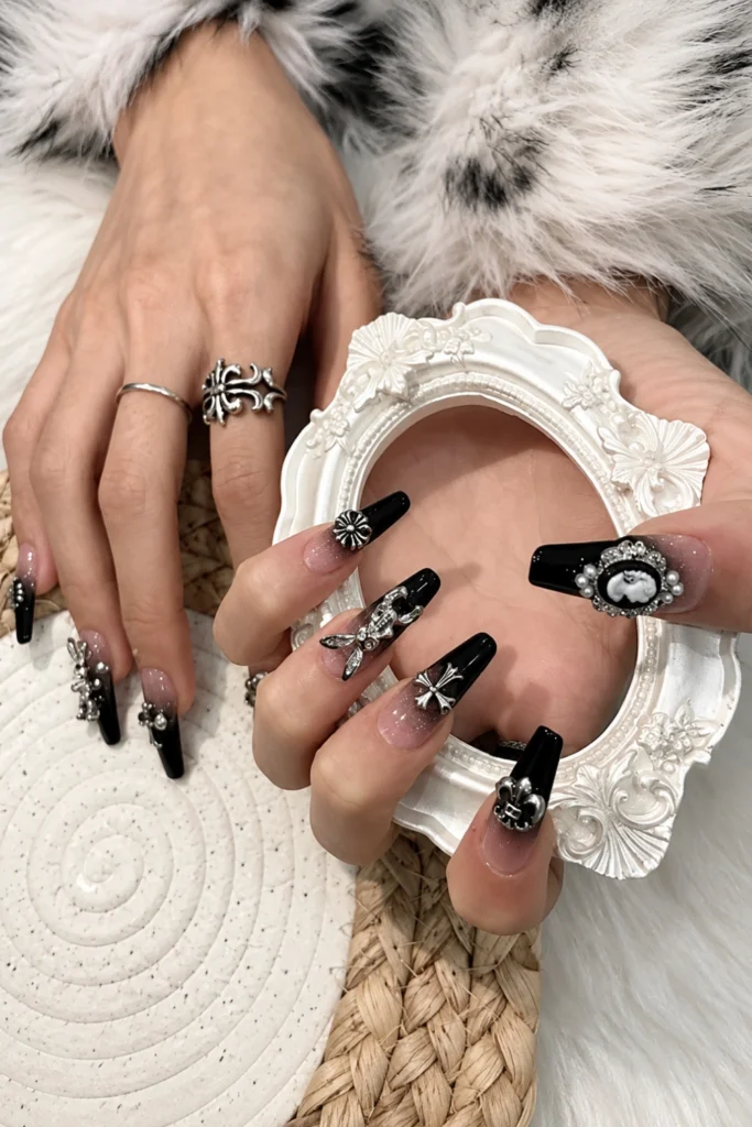 Victorian Cameo Coffin Nails